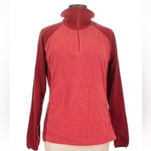 Columbia Women's Burgundy and Red Half-Zip Sweatshirt